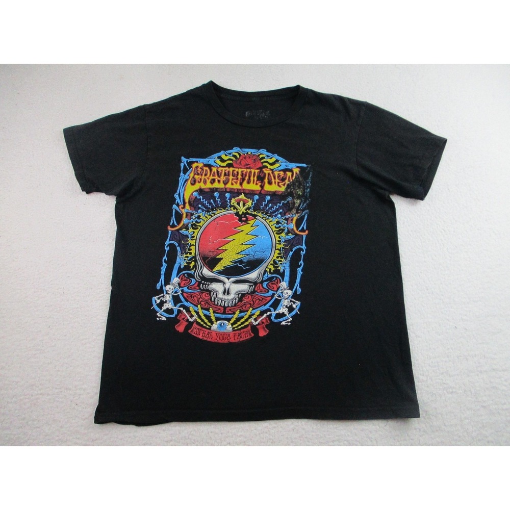 Grateful Dead Shirt Mens‎ Medium Black Steal Your Face Tour Band Rock 90s